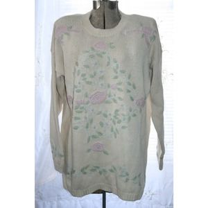 vintage embroidered sweater,vintage sweater,vintage embroidered sweater flower
